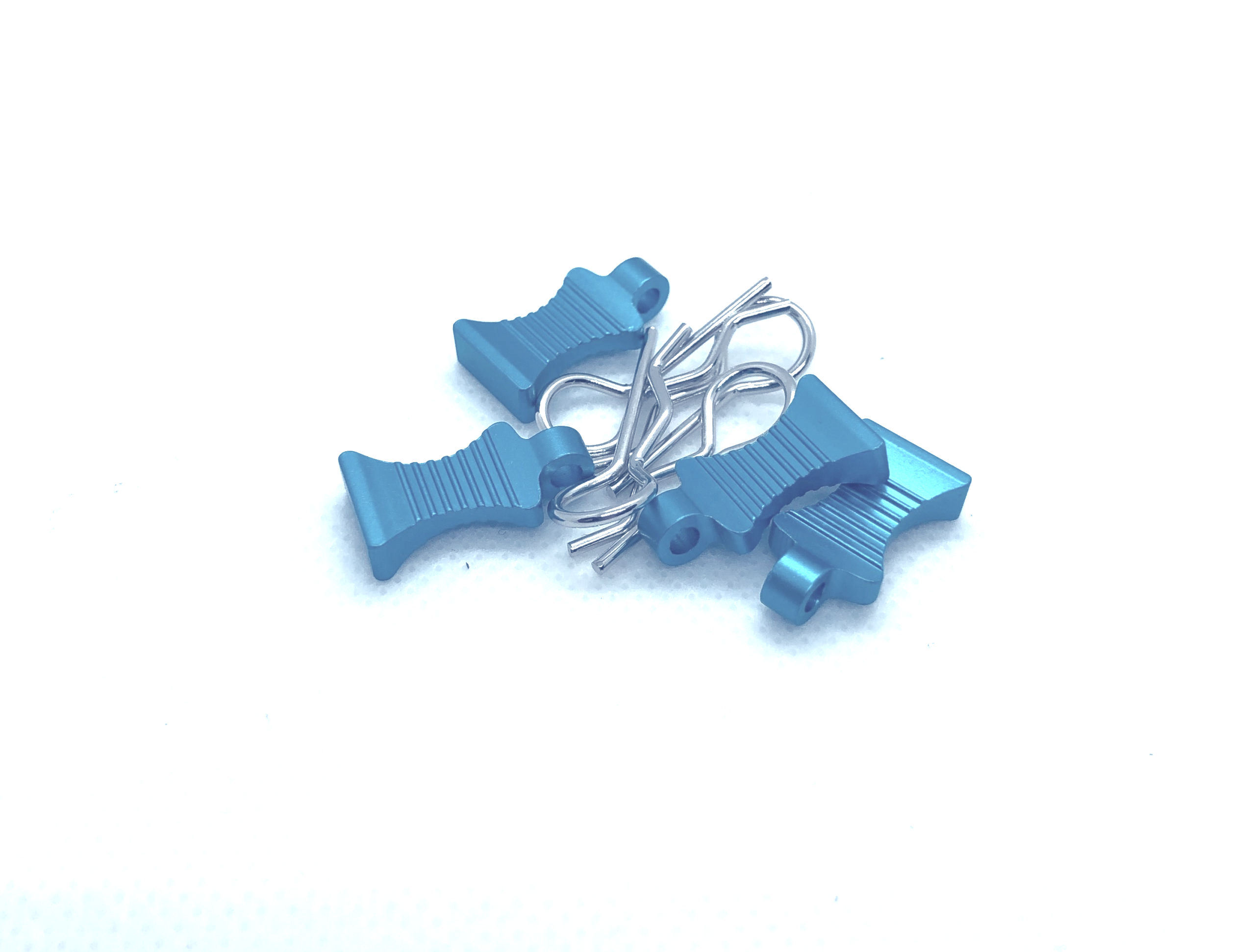 ERP Pro Alloy Easy Pull Body Clips (For 8th/10th Scale) 4pcs - Blue - ERP043