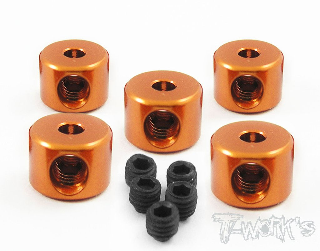 TA-021 Aluminum 2.5mm Bore Collar 5pcs - Orange
