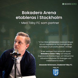 Bokadero Arena etableras i Stockholm - Med Täby FC som partner