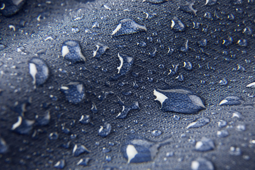 Blue waterproof membrane textile
