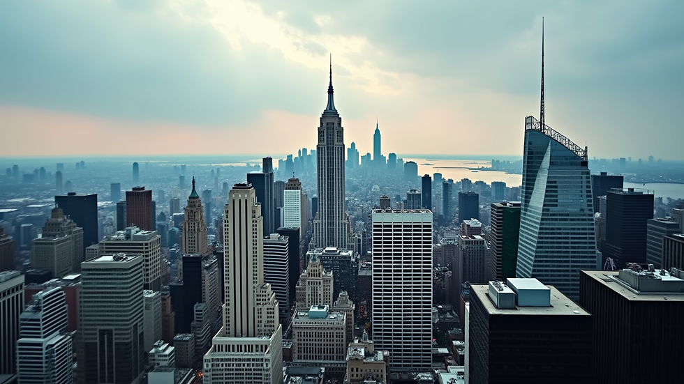 High angle view of a city skyline representing the New Jersey business market