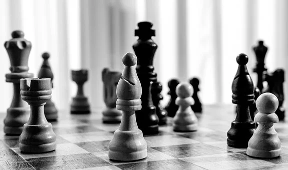 Chess Pieces on a chess board