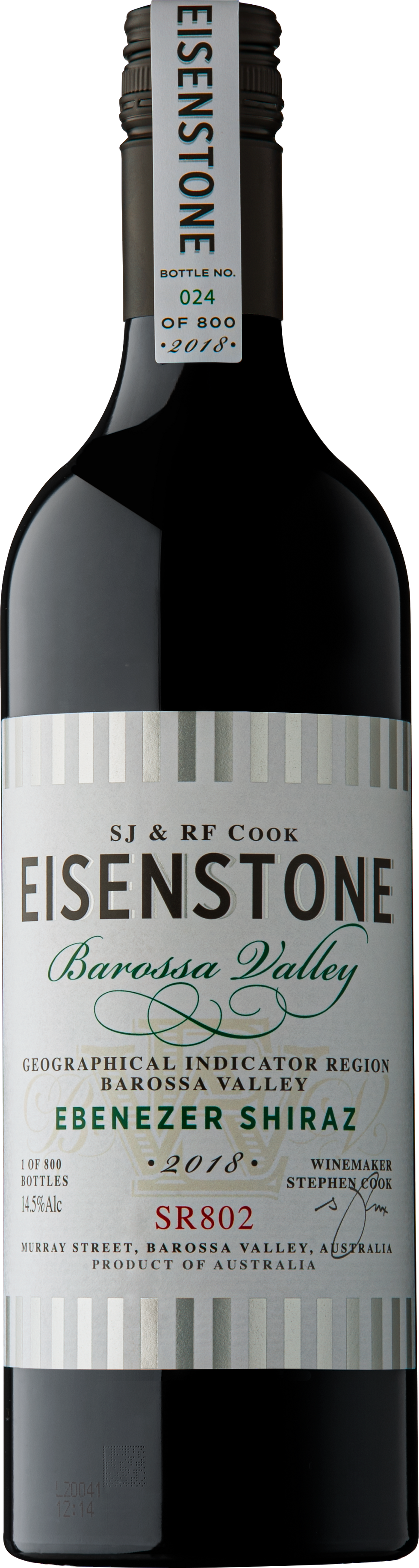 2018 Ebenezer Barossa Valley Shiraz  SR 802