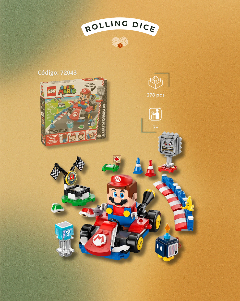 LEGO Mario Kart: LEGO Mario Interactivo y Kart Estándar - 72043