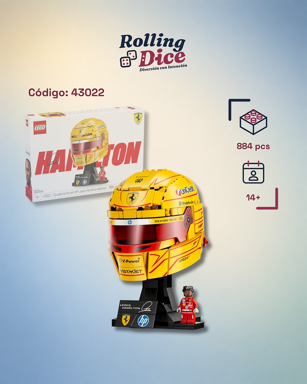 LEGO Scuderia Ferrari HP: Casco de Lewis Hamilton - 43022, set LEGO original disponible en Costa Rica
