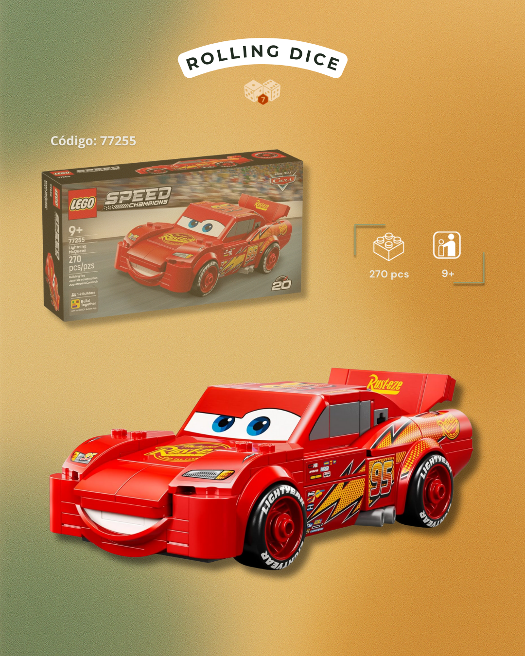 LEGO Speed Champions Rayo McQueen 77255, set original de 270 piezas en Costa Rica