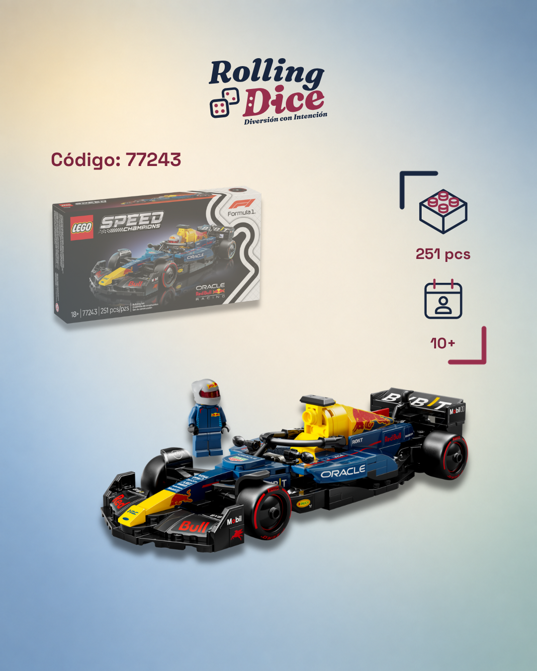 LEGO Speed Champions Oracle Red Bull Racing F1 77243, set original de 251 piezas