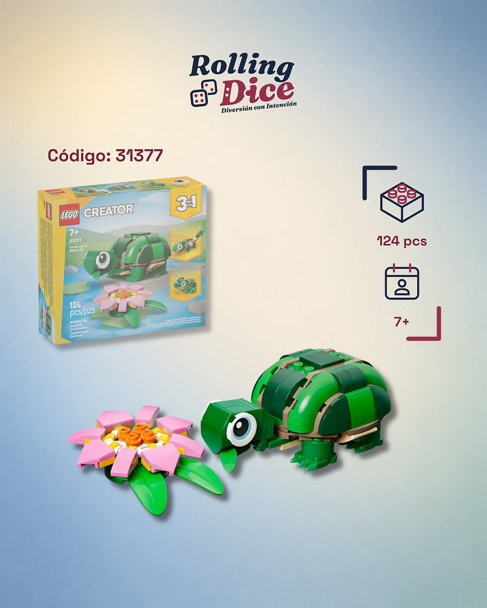 LEGO Tortuga con Flor de Nenúfar - 31377, set LEGO original disponible en Costa Rica