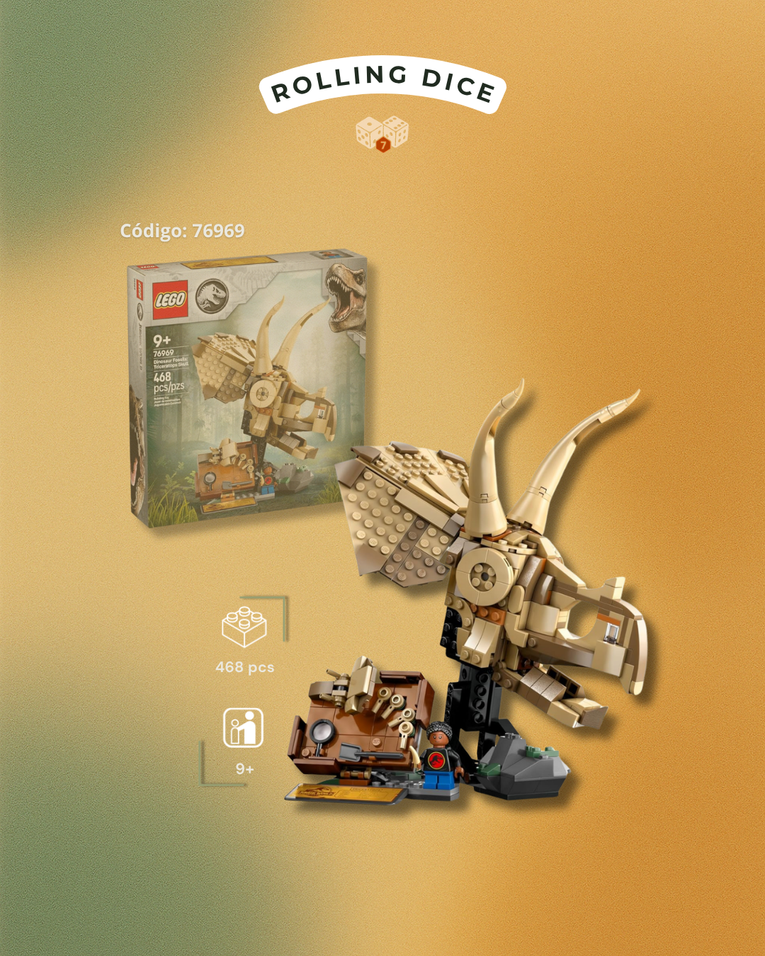 LEGO Fósiles de Dinosaurio: Cráneo de Triceratops - 76969