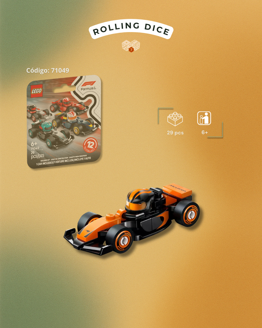 LEGO McLaren - Mini Carro Coleccionable de F1 - 71049.MC