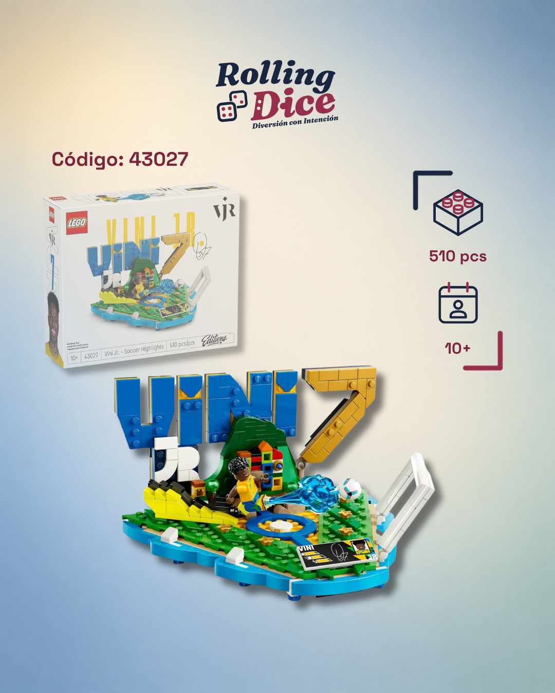LEGO Fenómenos del Fútbol: Vini Jr - 43027, set LEGO original disponible en Costa Rica