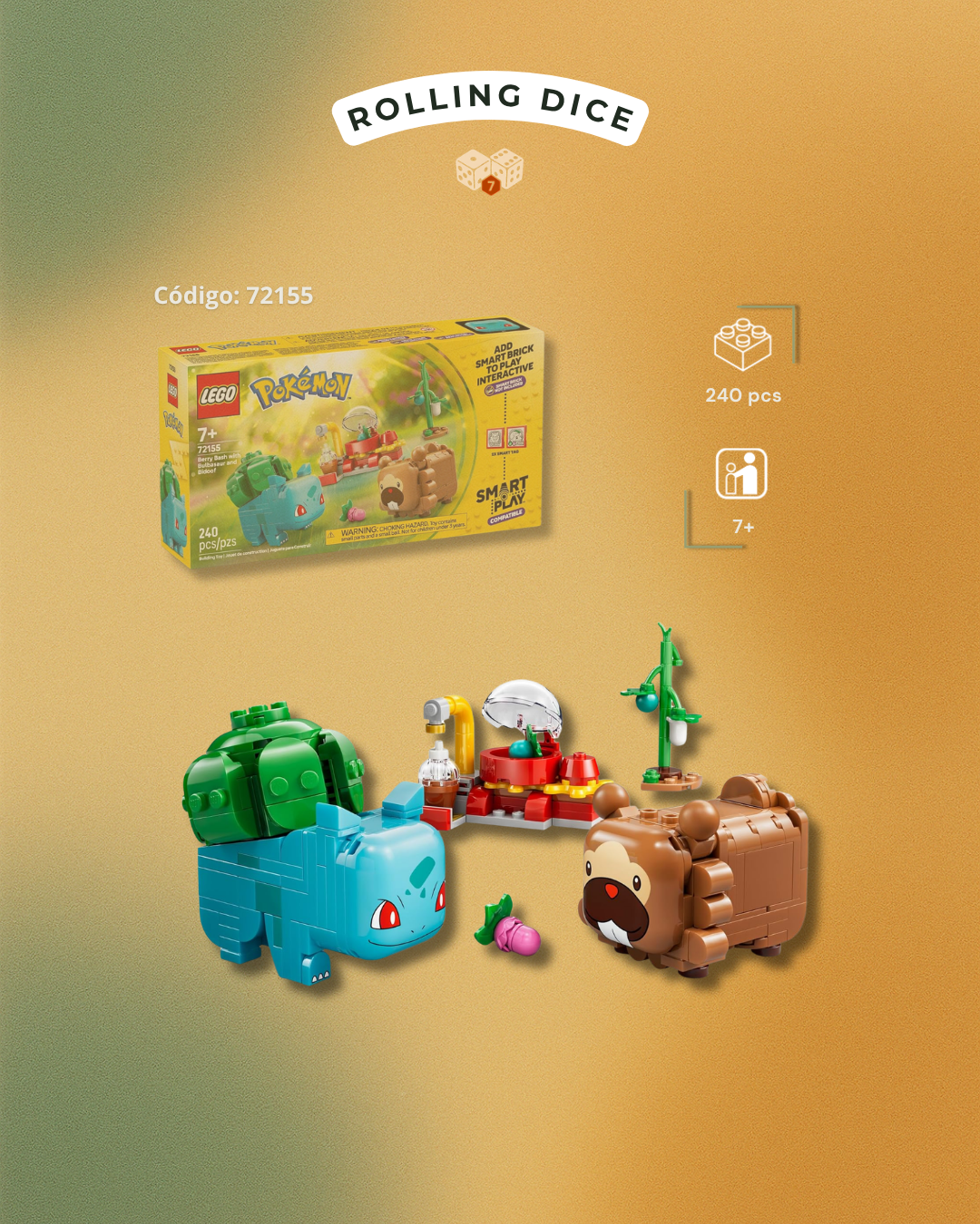 LEGO SMART Play: Fiesta de Bayas con Bulbasaur y Bidoof - 72155