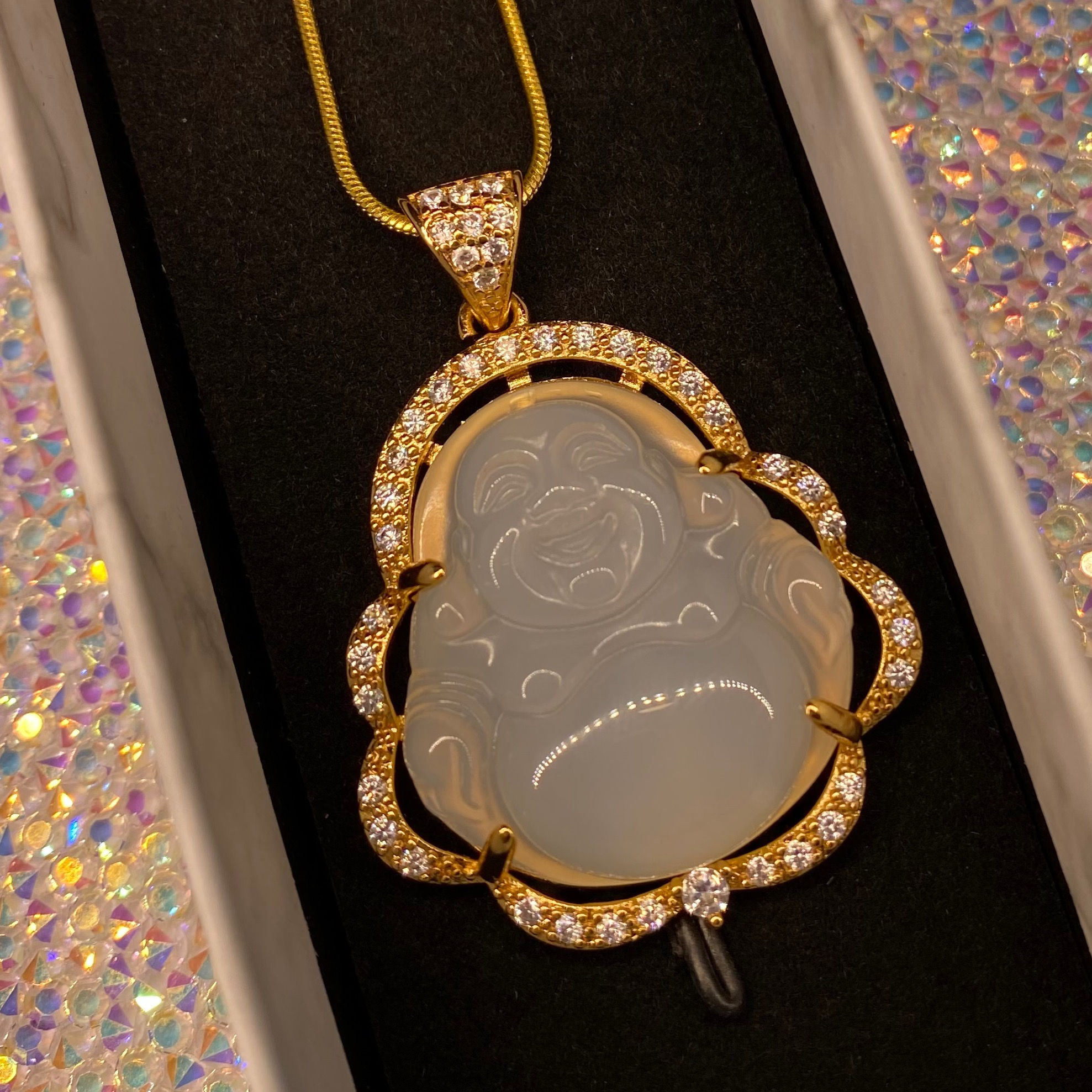 White Buddha Necklace