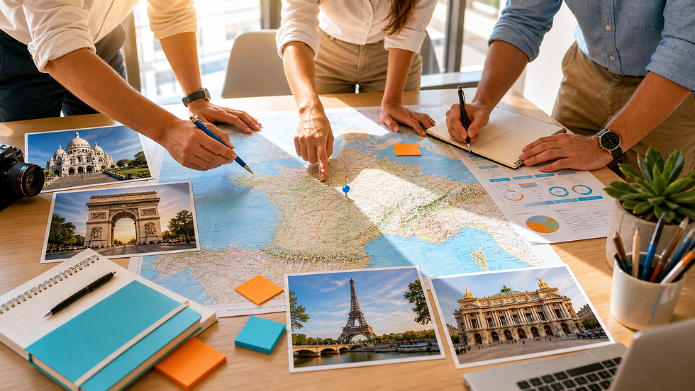 Avant d'apparaître dans une brochure, un voyage organisé est le résultat du travail de plusieurs intervenants qui unissent leurs efforts pour créer un circuit cohérent et agréable.
