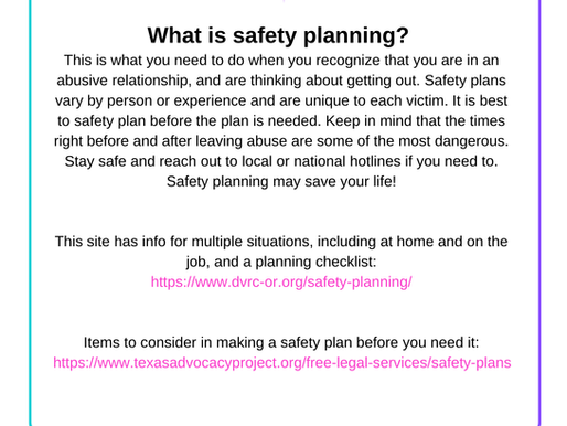 Safety planning with someone who is being abused.