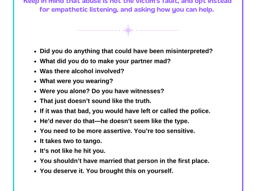 What not to say in cases of abuse.