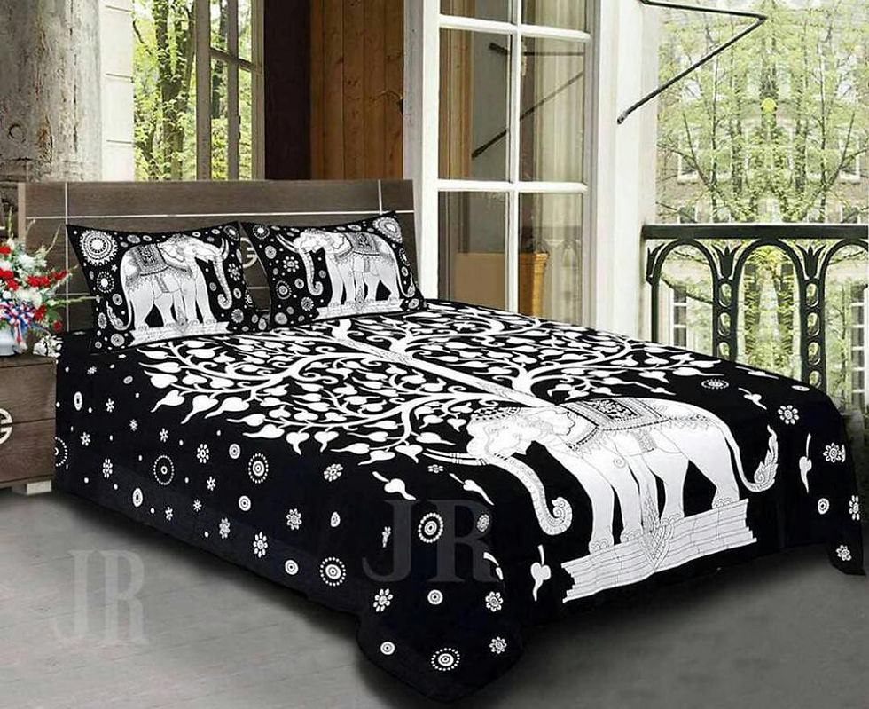 100% Cotton Printed Double Size Double Bedsheet With 2  Pillow Cover