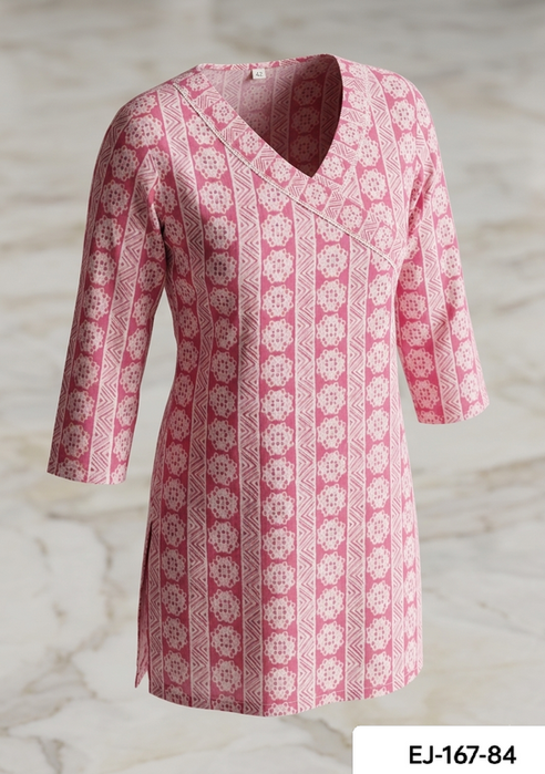 Pink patterned kurti from best ladies readymade garment wholesaler in udaipur