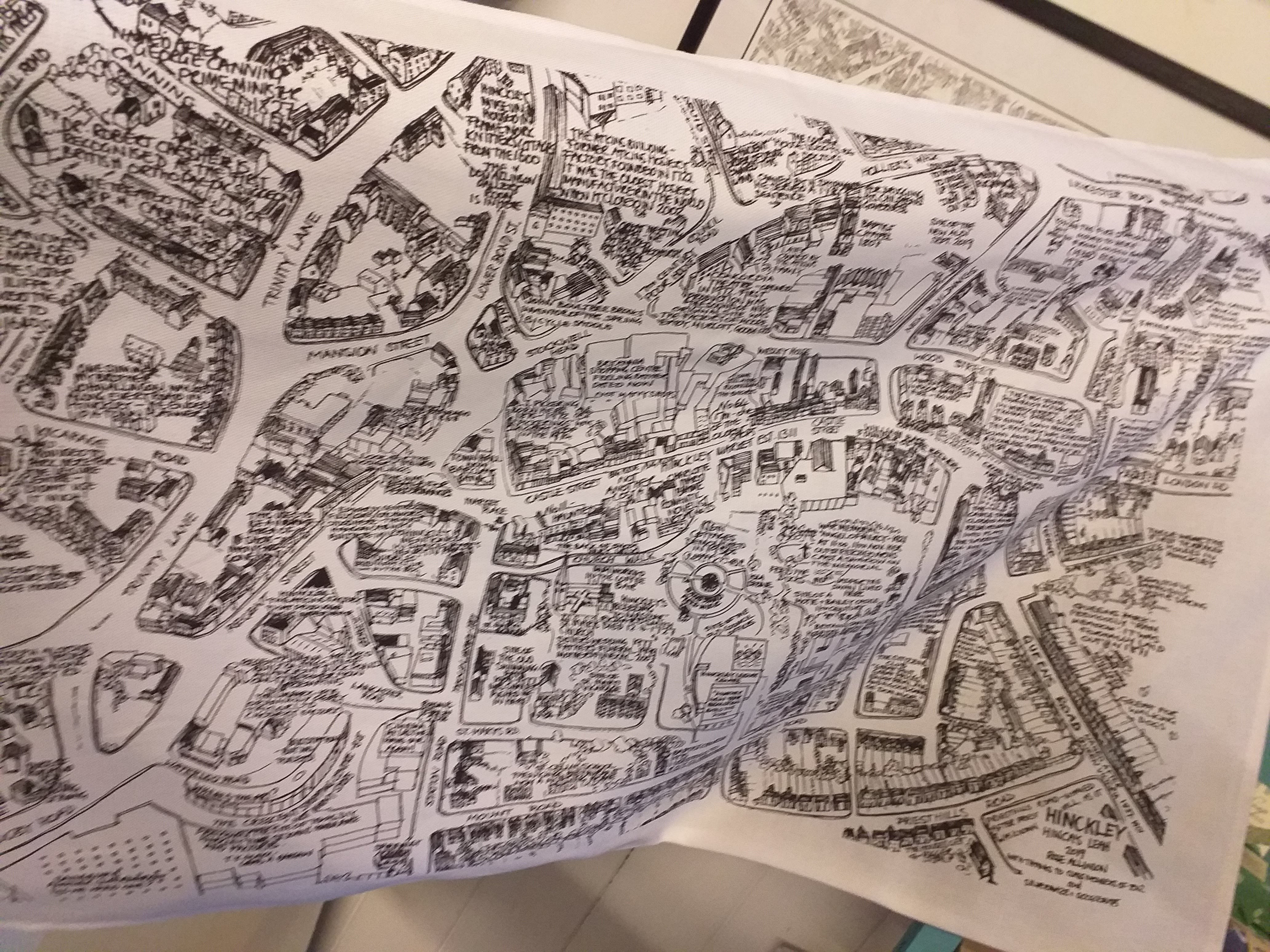 Hinckley Map Tea Towel