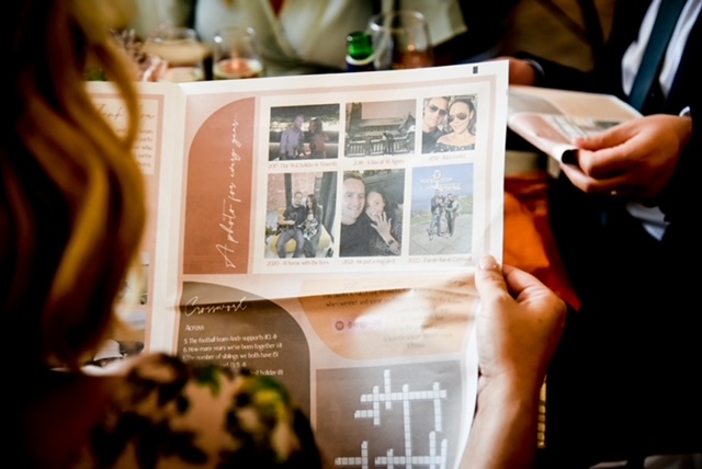 Personalised wedding newspaper design. Photo by Gavin Dickson Photography.