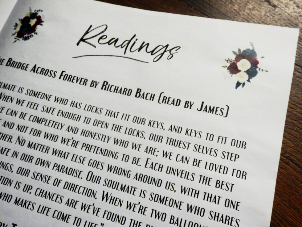 Wedding Readings Wedding Newspaper