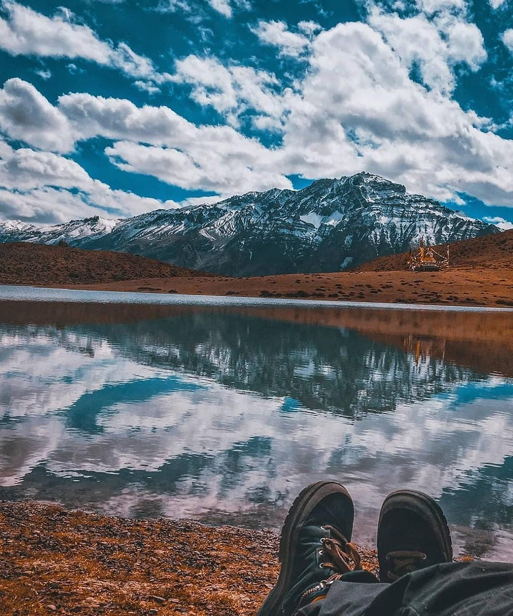 Dhankar lake is a beautiful spot in Spiti