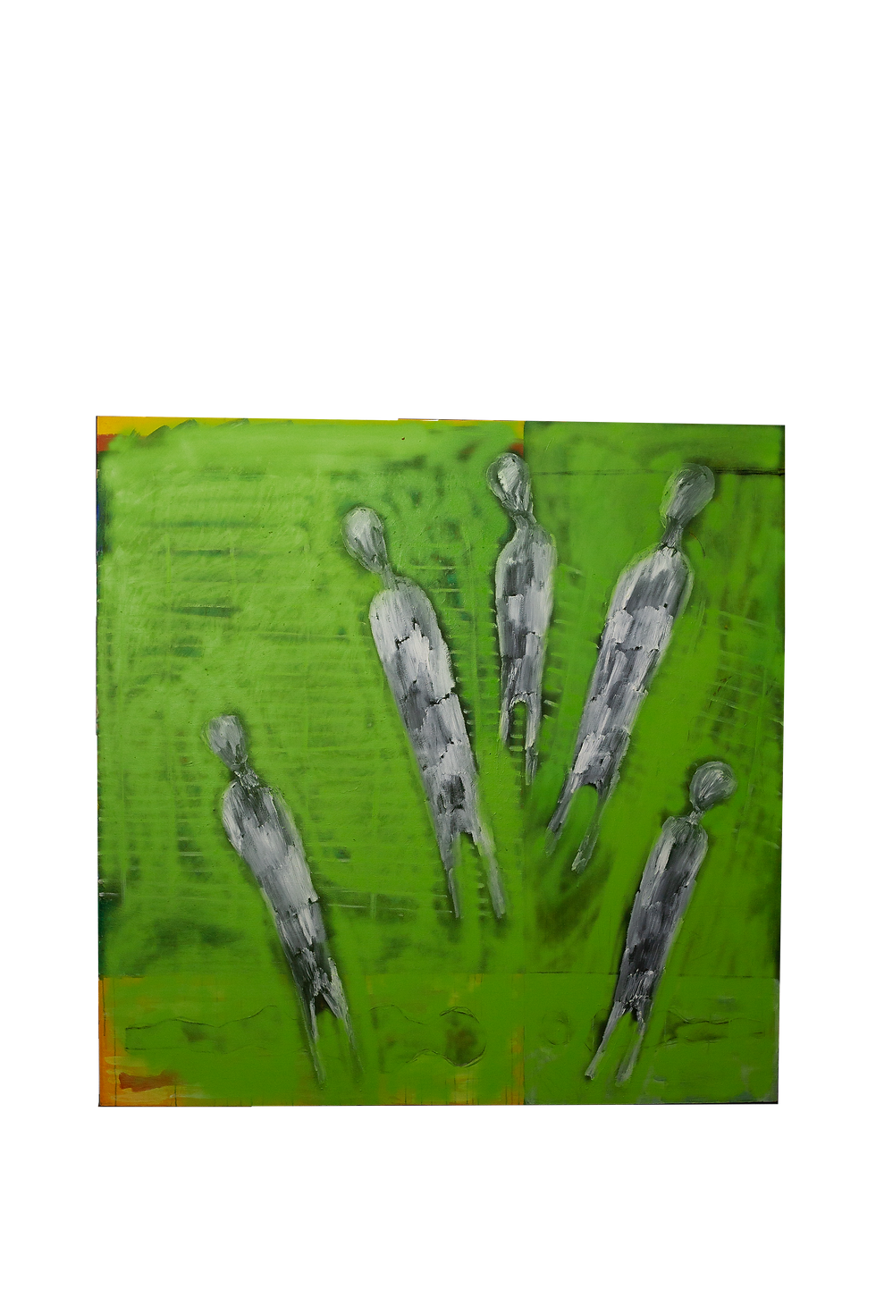 We are still here (series), oil, spray paint on canvas, 72 x 72 inches, 2024..png