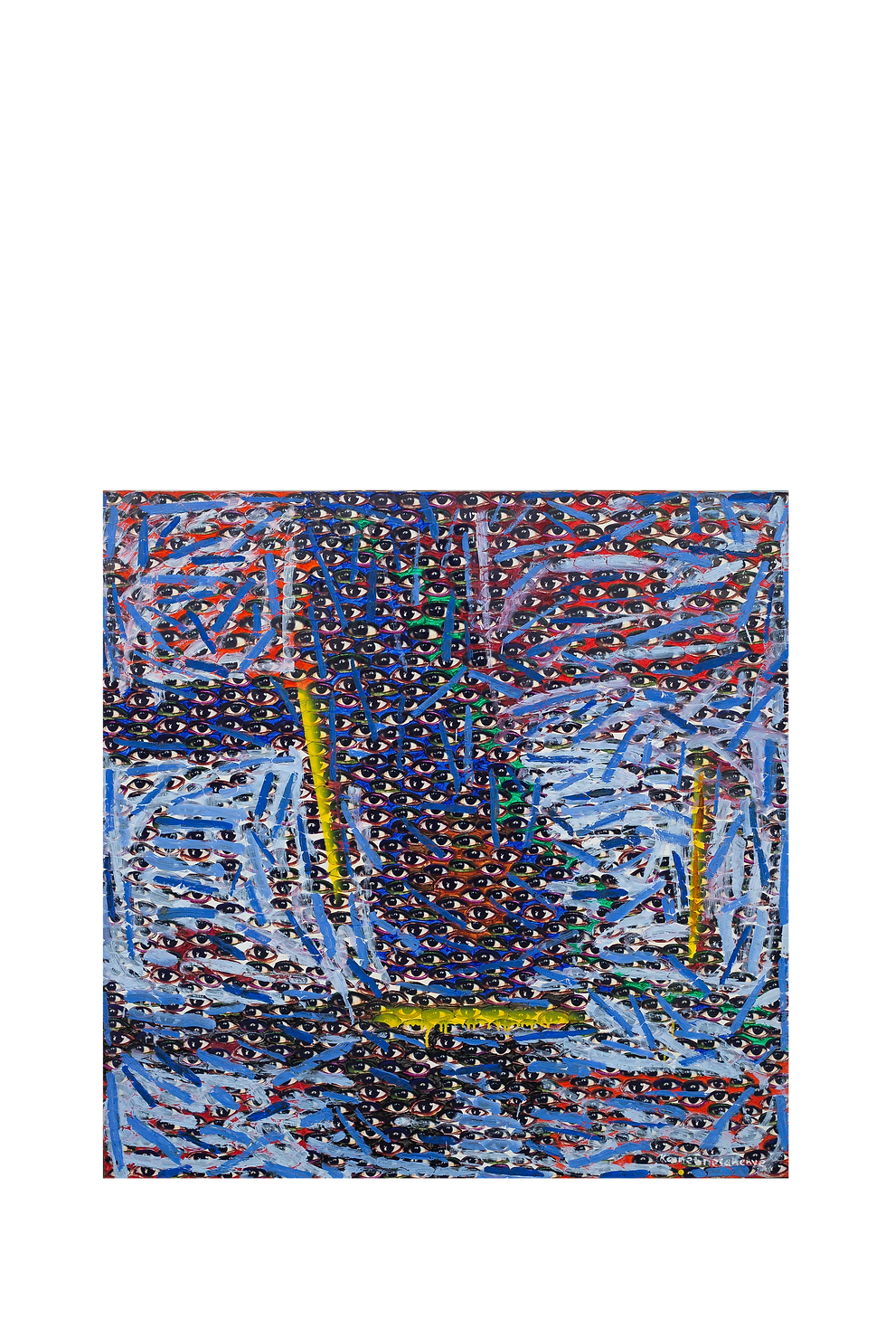 Falling tears (i), photo collage, oil on canvas, 48 x 48 inches, 2015.png