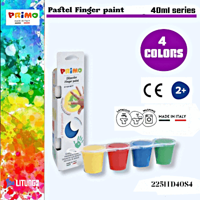 Primo 手指畫 40ml x 4色 (Primo Pastel Finger paint 40ml x 4 colours)