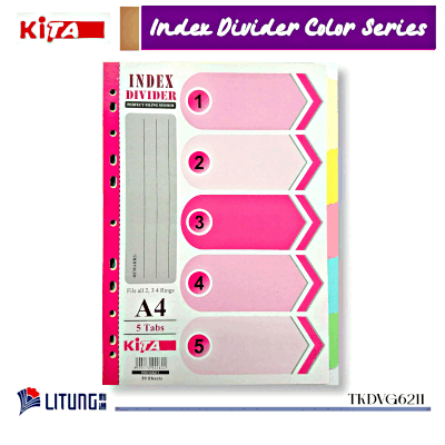 Kita 索引分隔彩紙 (Index Divider) A4 5 級 (10套)