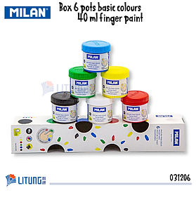Milan 膠盒裝6色手指畫100ml x 6