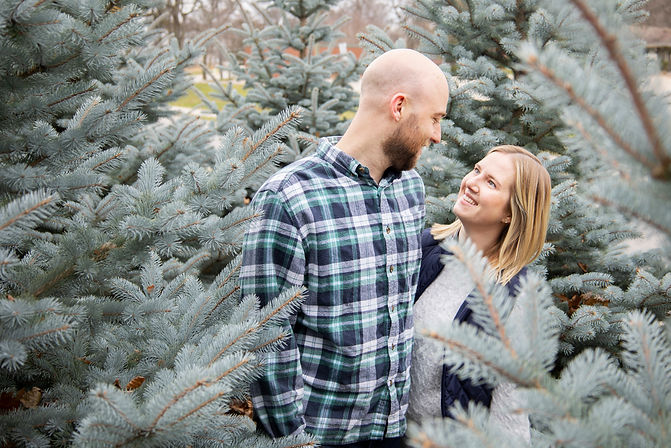 Happy engaged couple in nature