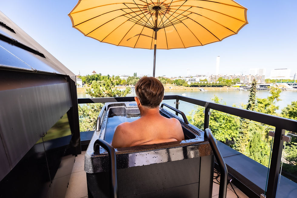 Eisbaden in Basel mit Atemberaubender Aussicht über den Rhein