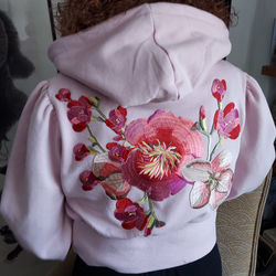 Blossoming Pink Zip Up Hoodie back