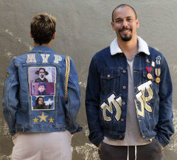 Brytni Sarpy Bryton McClure in their custom designed Kamala jackets