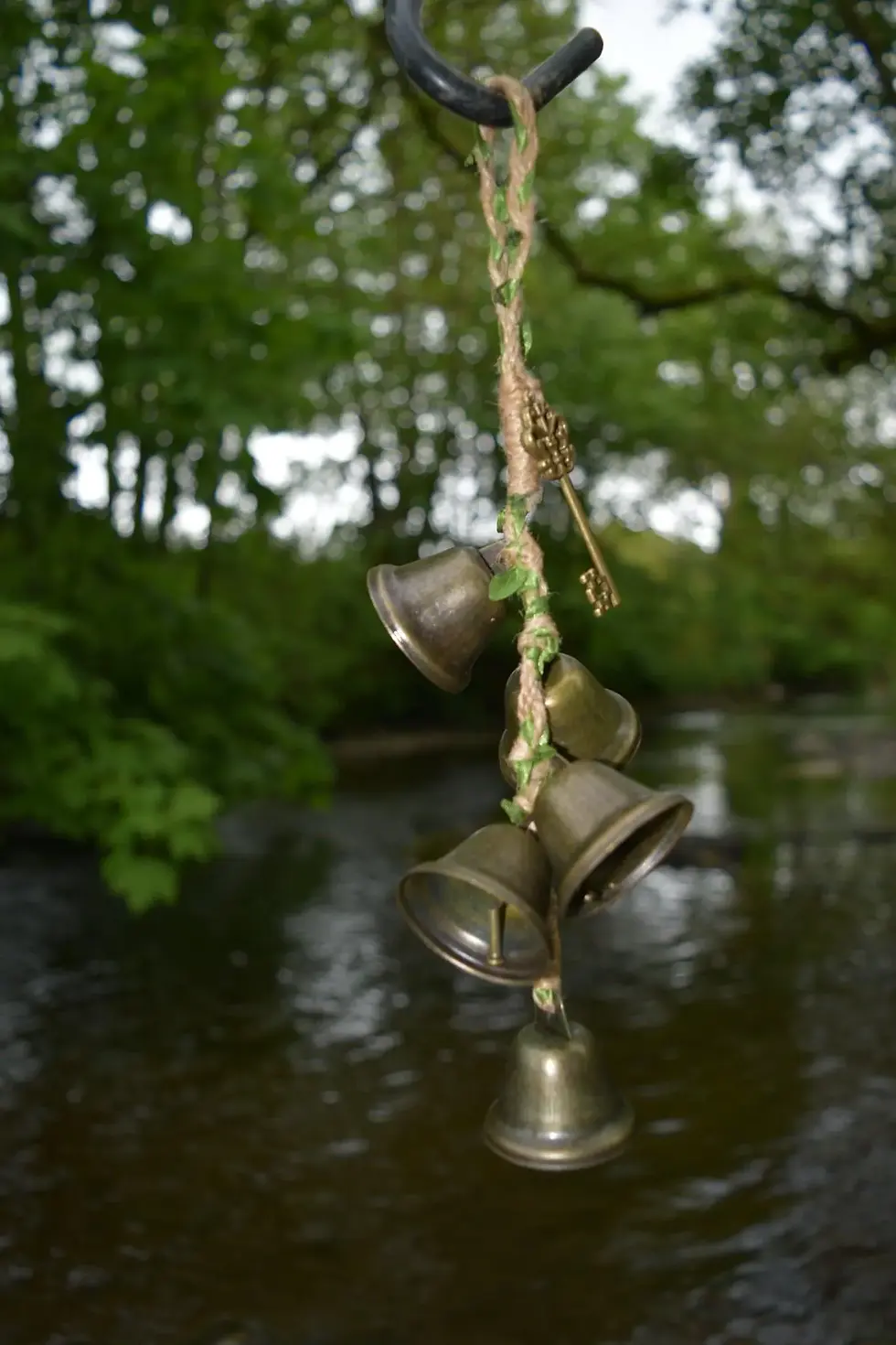 Thumbnail: The Willow Leaf Guardians Witch Bells Handmade bronze witch bells