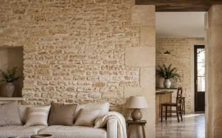 Décapage de pierres apparentes dans une maison ancienne