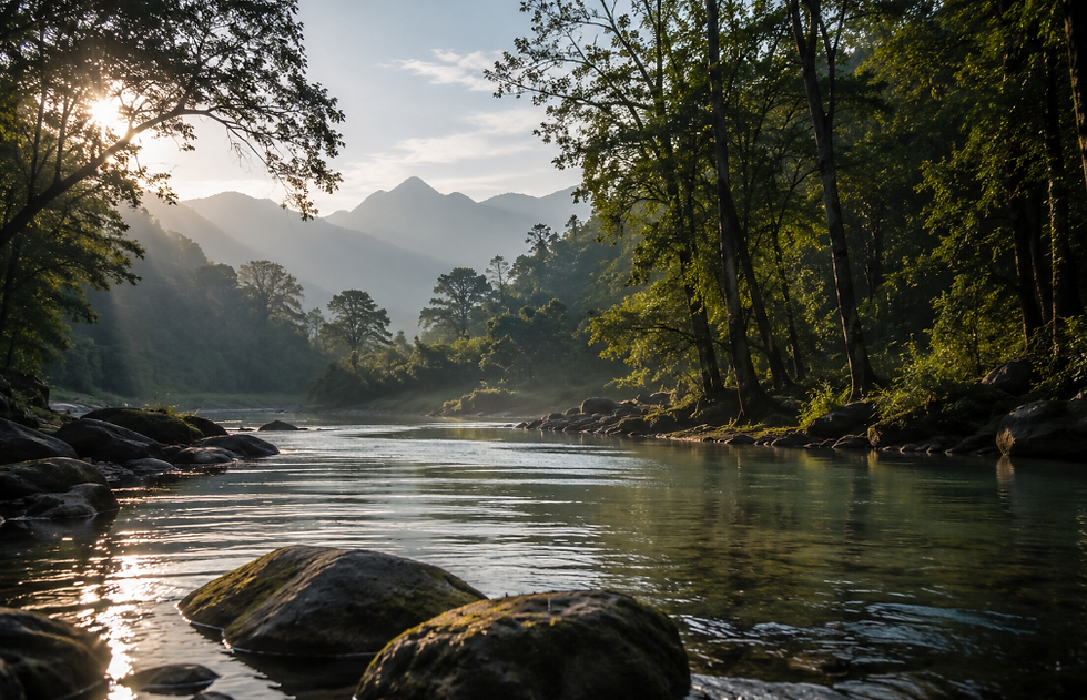 Ondulations de l'eau symbolisant l'équilibre et l'autorégulation naturelle du corps