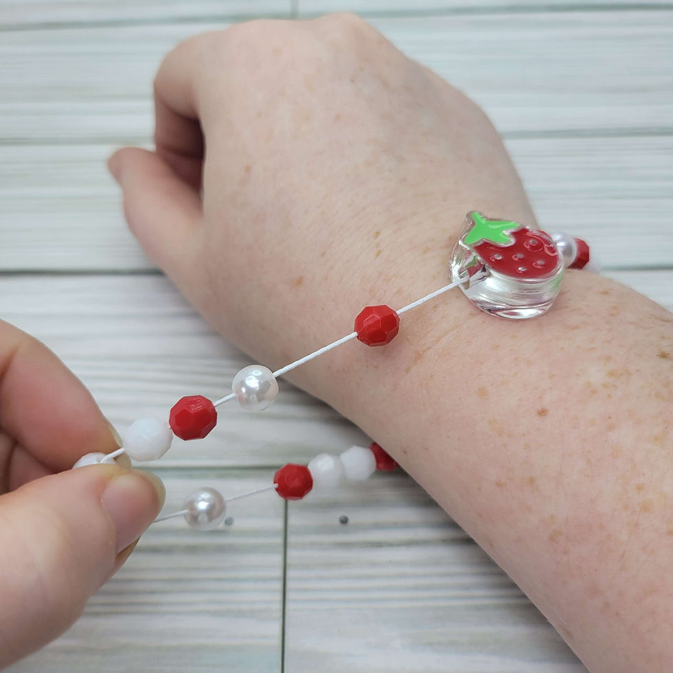 Thumbnail: Multi Textured Strawberry Bracelet