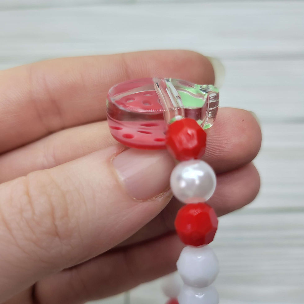 Thumbnail: Multi Textured Strawberry Bracelet