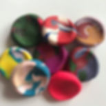 A pile of randomly colored worry stones