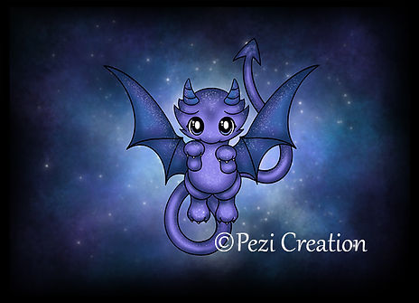 cute space dragon universe illustration drache süß niedlich