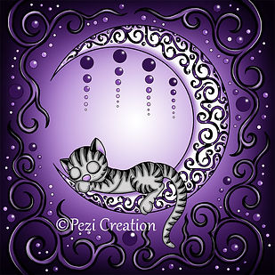 cat on moon fanatsy