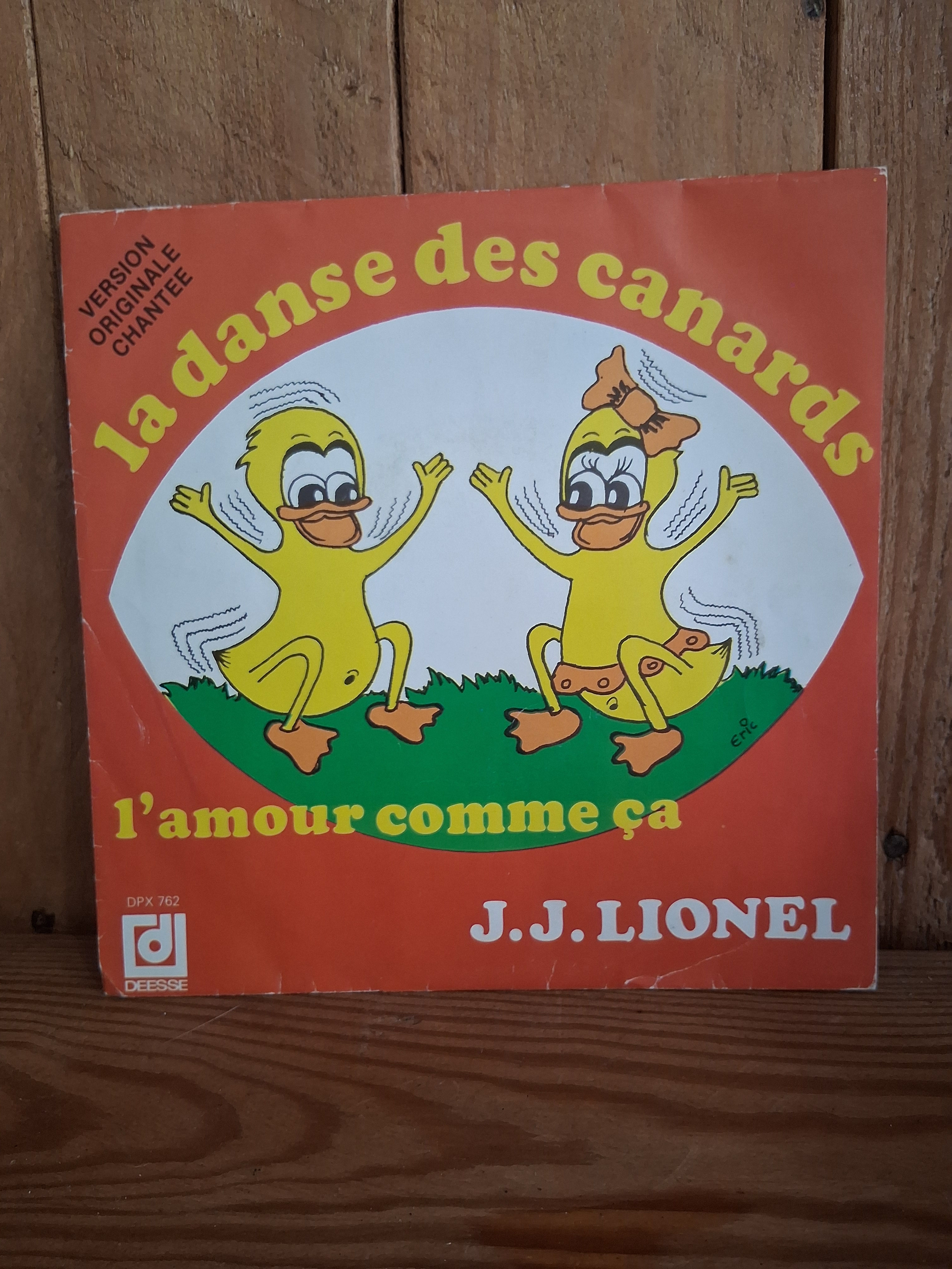 Vinyle 45 tours J.J. Lionel 'La Danse des Canards', disque vintage pour collectionneurs ou amateurs de musique rétro