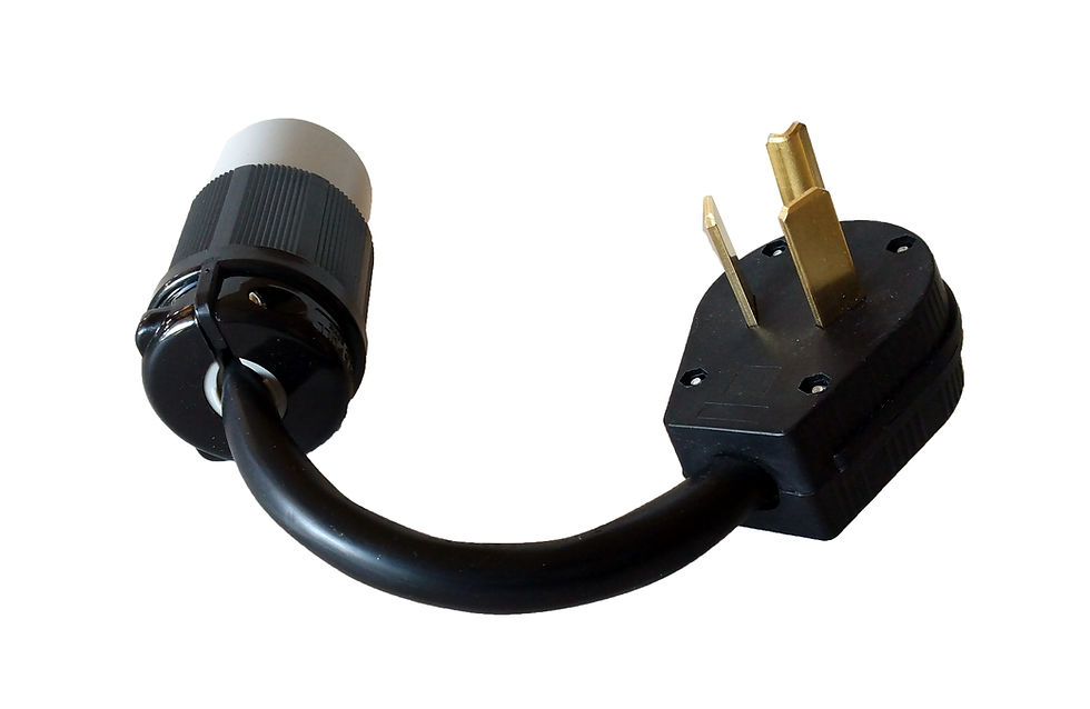 Thumbnail: NEMA 10-30P Dryer plug to Twist Lock L14-30R Receptacle. 1 ft long