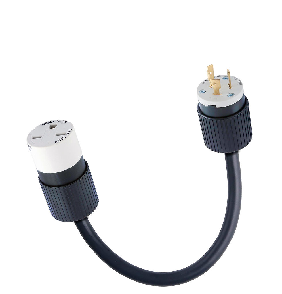 Thumbnail: L6-20 MALE PLUG TO 6-15 15A 250V CONNECTOR 12/3 SOOW JACKET