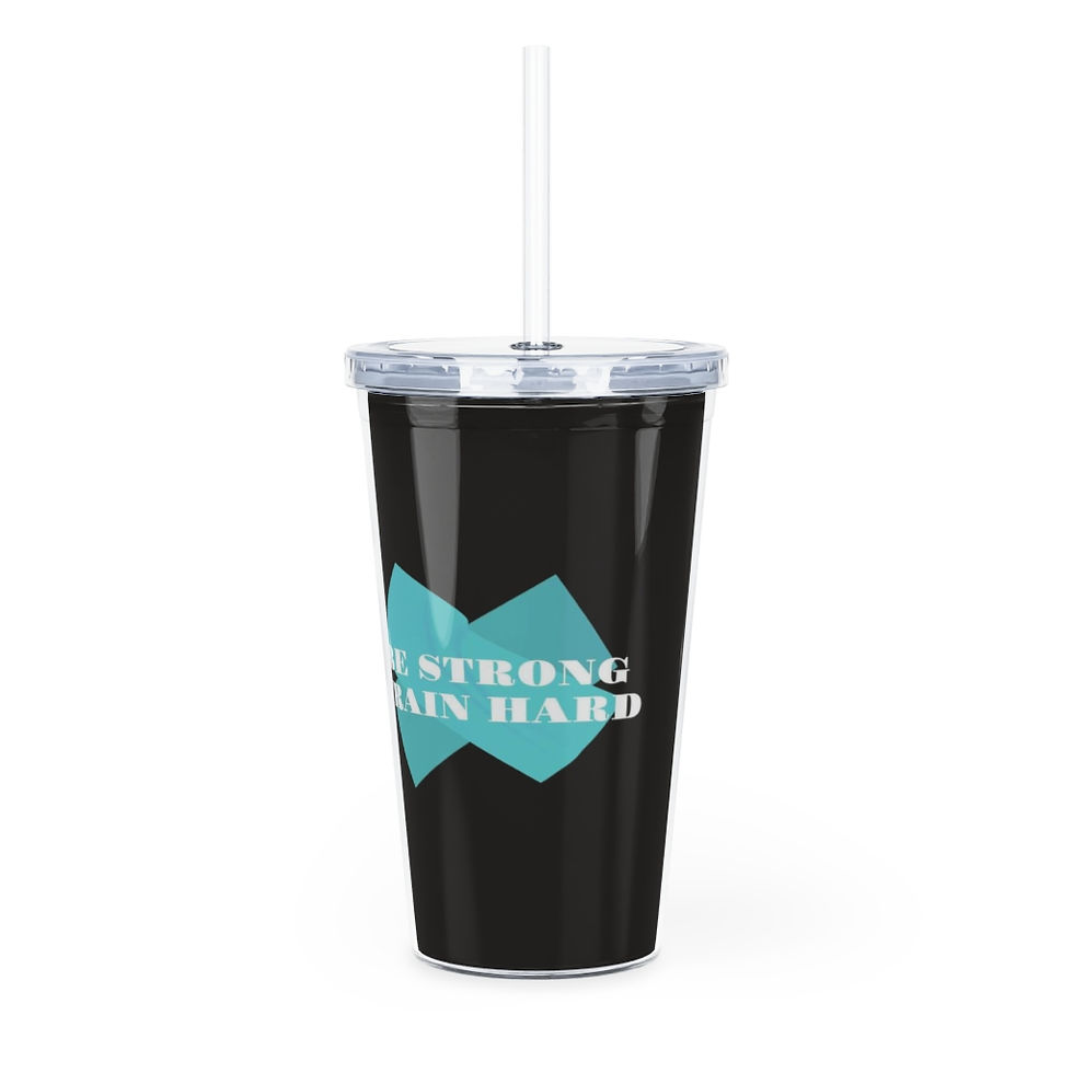 Thumbnail: Be Strong Train Hard Plastic Tumbler with Straw