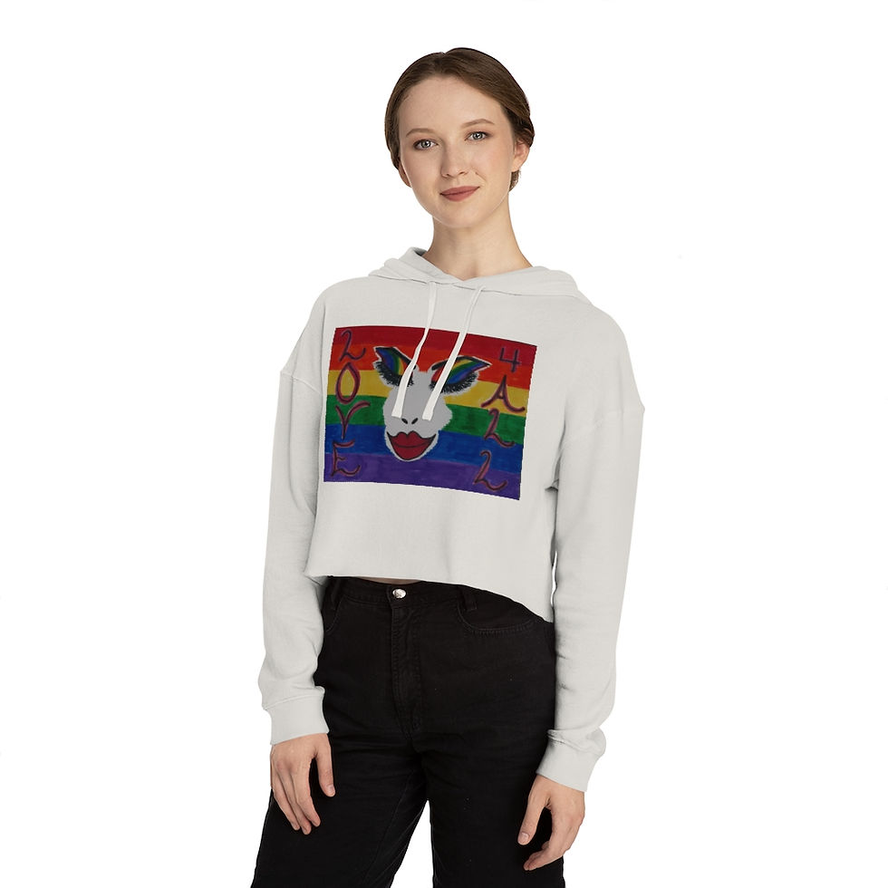 תמונה ממוזערת: Love 4 All Women’s Cropped Hooded Sweatshirt