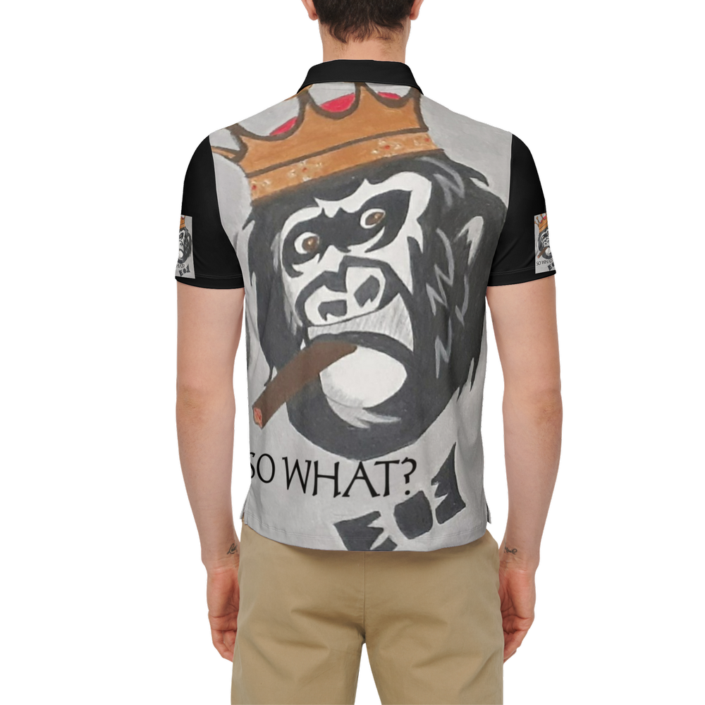 So What? Men’s Slim-Fit Short-Sleeve Polo Shirt