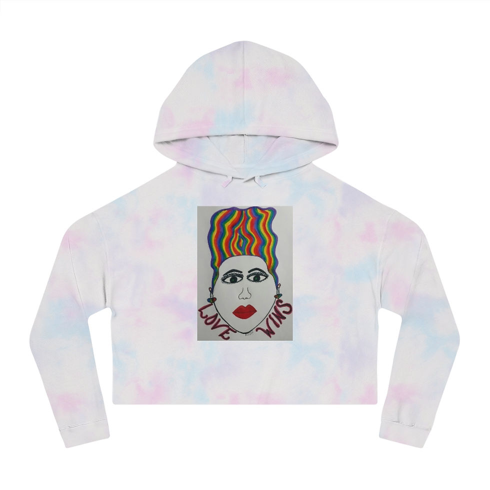 תמונה ממוזערת: Love Wins Women’s Cropped Hooded Sweatshirt